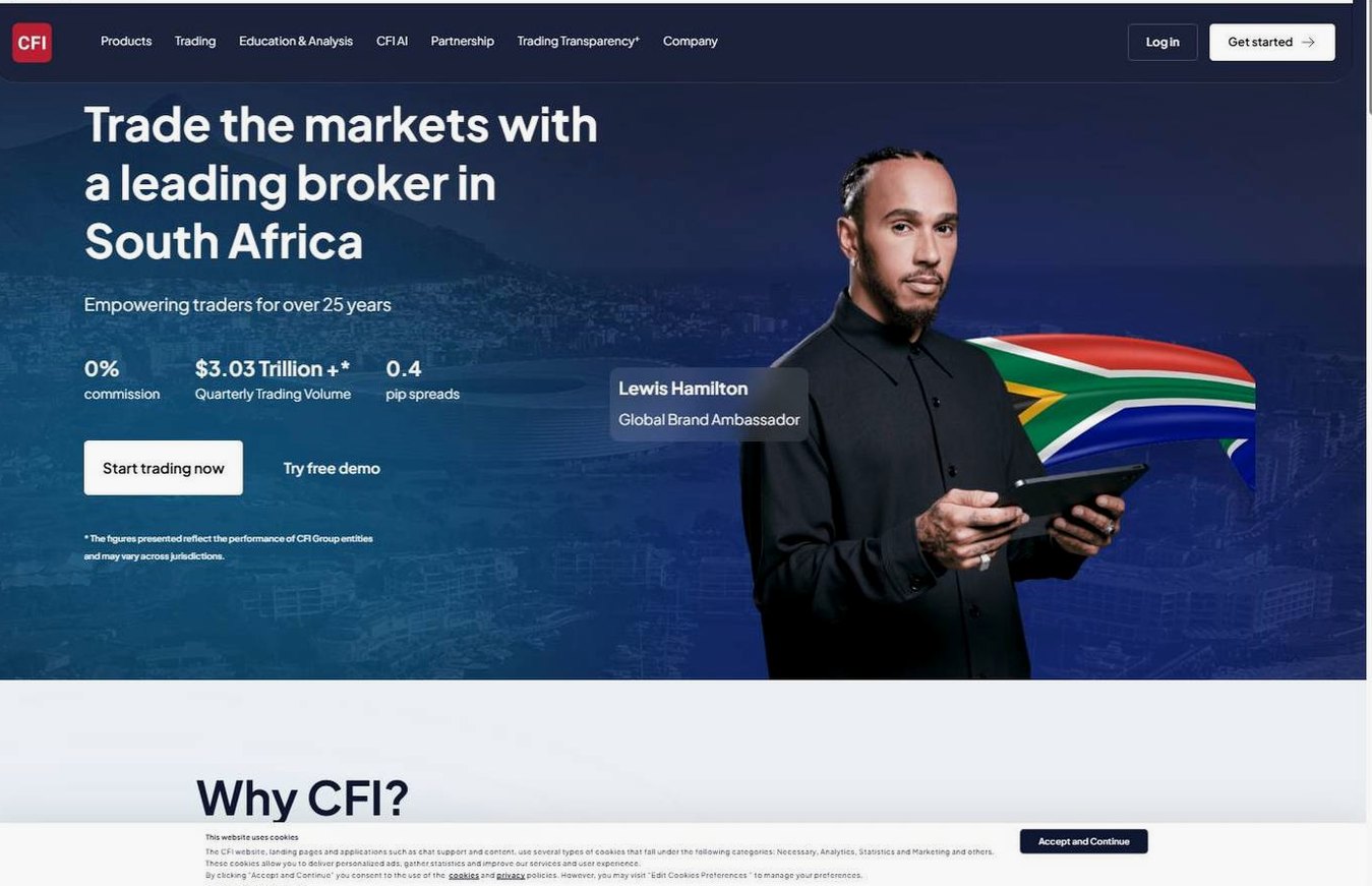 Screenshot of the CFI website