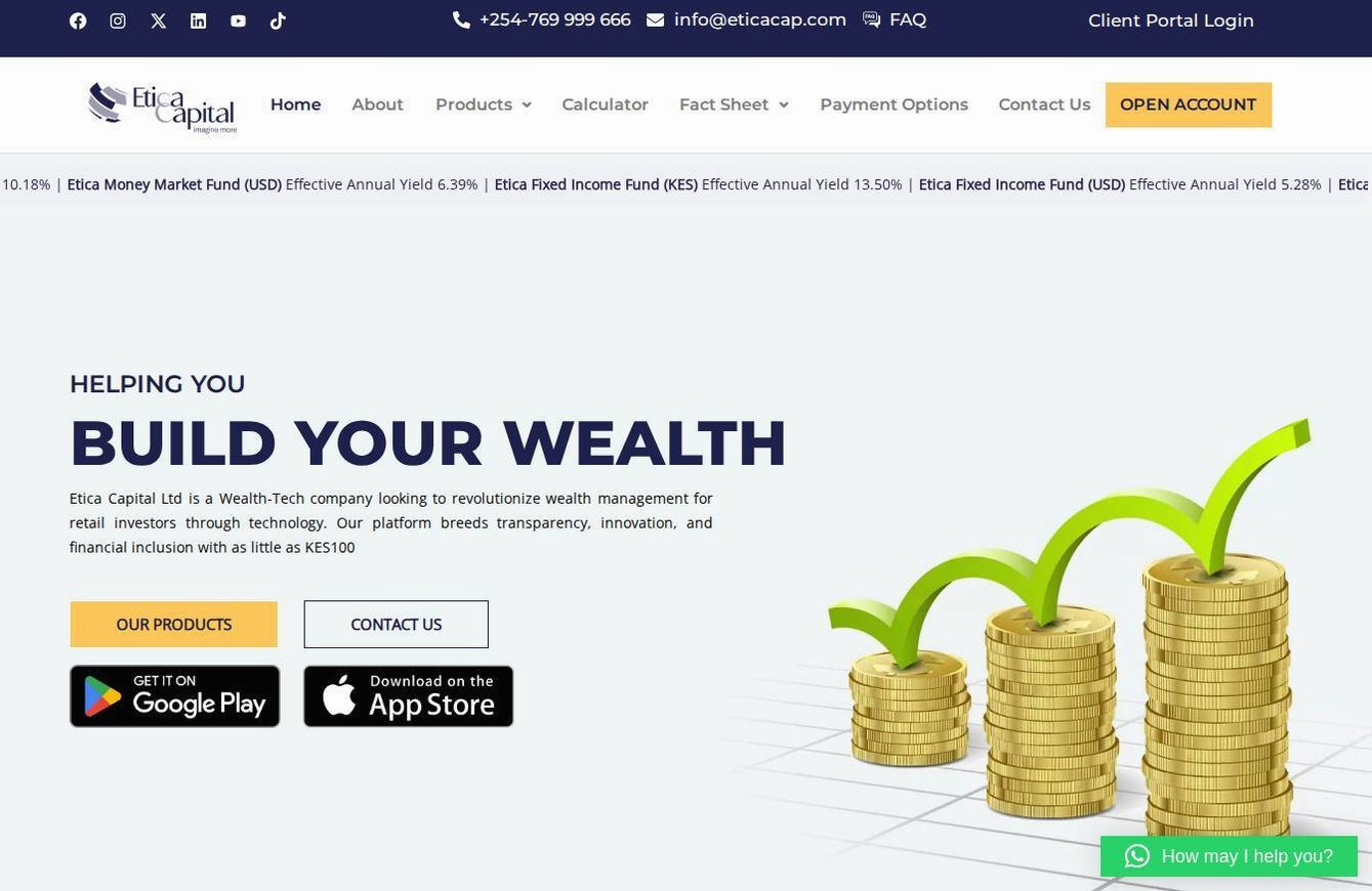 Screenshot of the Etica (Etica Capital MMF) website