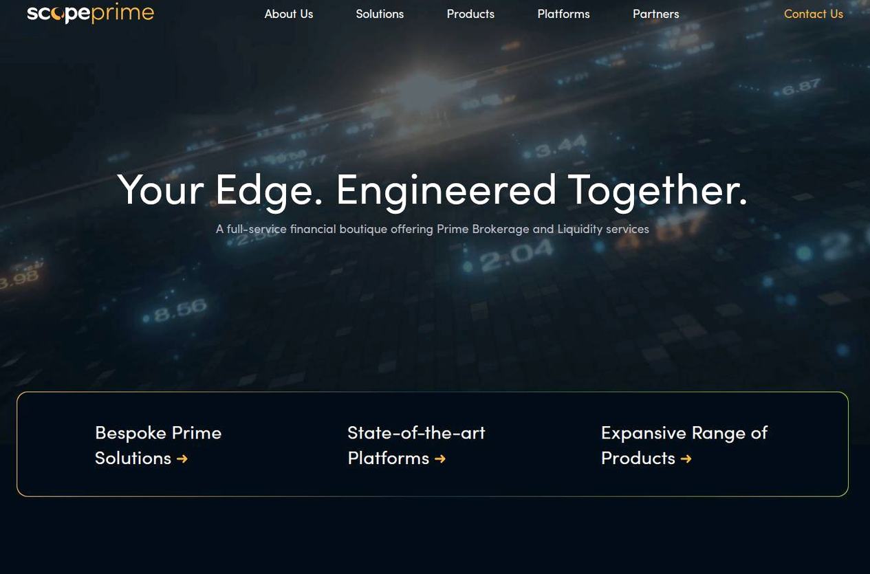 Screenshot of the Scope Markets website